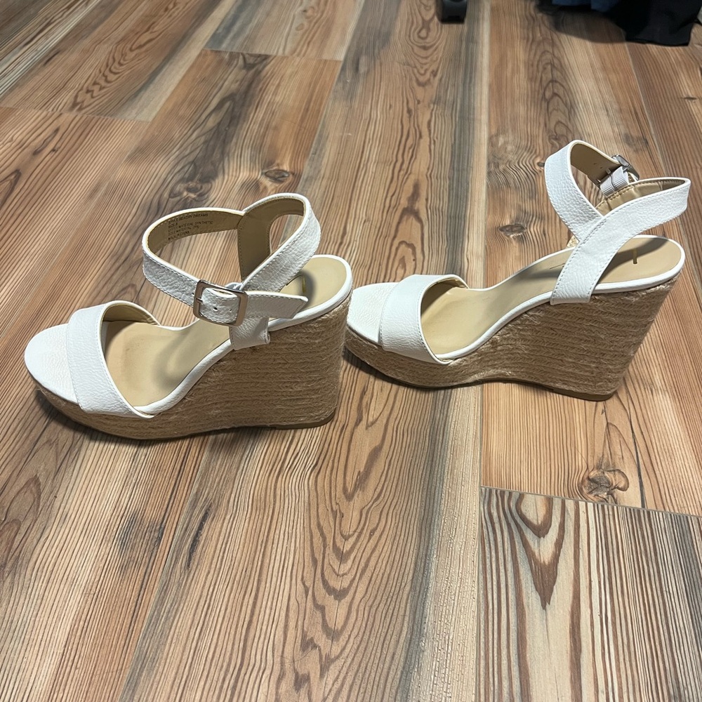 Lulus Beachy Dreams White Espadrille Wedges - Size 8 - Picture 3 of 5